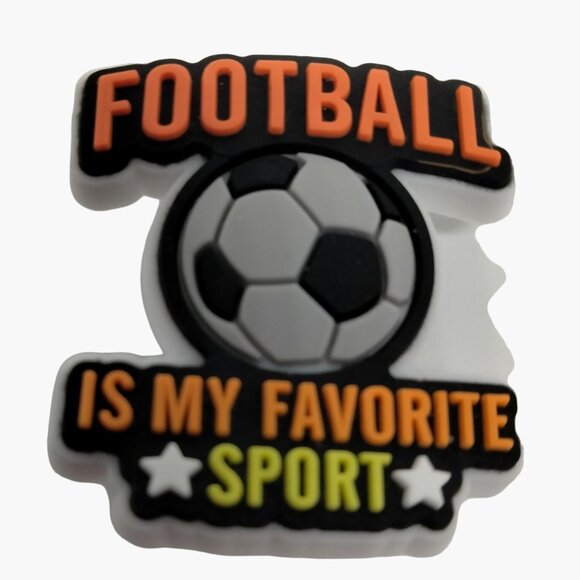 Football is my Favorite Sport Shoe Charm Soccer Ball - Picture 1 of 3